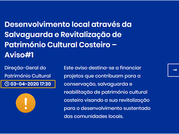 Programa Cultura: Alargamento do prazo do Aviso de Concurso#1 e alterações de documentos
