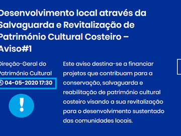 Nova data de submissão para candidaturas ao Património Cultural Costeiro 
