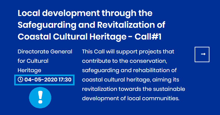 New submission date for applications to Coastal Cultural Heritage