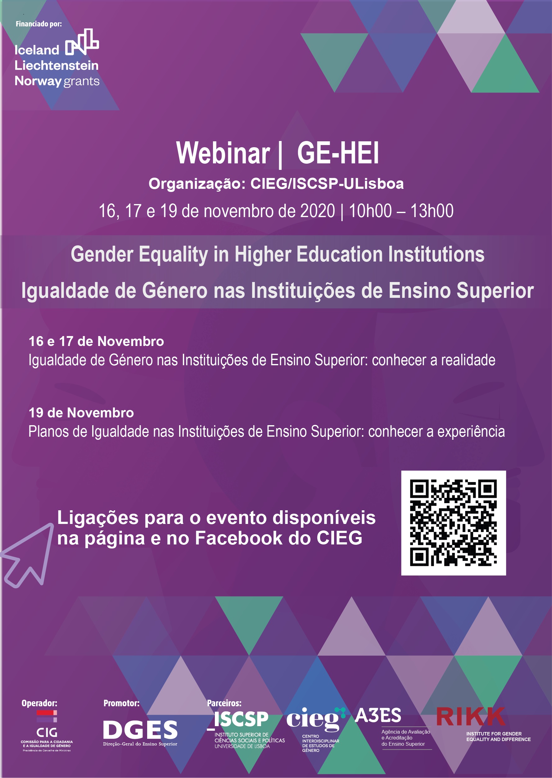  Webinar: GE-HEI - Gender Equality in Higher Education Institutions