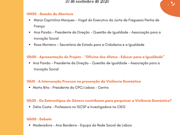Sessão Pública de Apresentação do Projeto “Oficina de Afetos - Educar para a Igualdade”