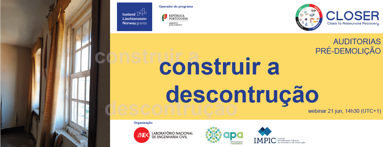 Webinar “Auditorias pré-demolição – Construir a desconstrução”