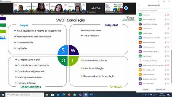 Imagem de videochamada de focus group, com análise SWOT