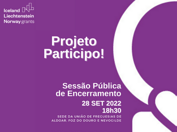 Sessão Pública de Encerramento do Projeto Participo! 