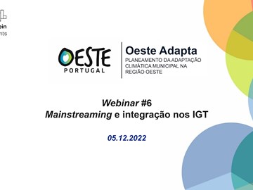 Projeto Oeste Adapta | Mais de 30 participantes no penúltimo Webinar do Projeto
