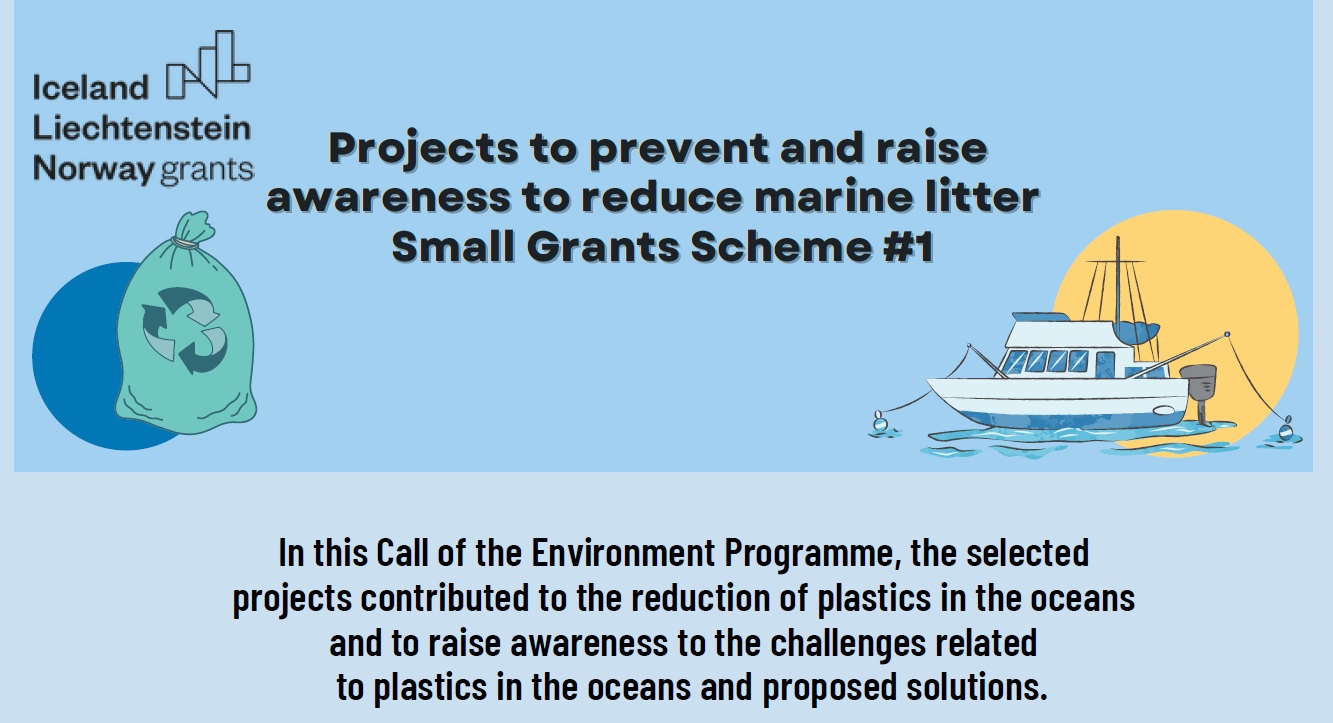 Infographics of projects for the prevention and awareness of the reduction of marine litter