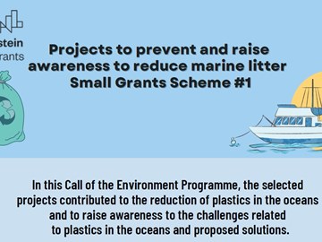 Infographics of projects for the prevention and awareness of the reduction of marine litter